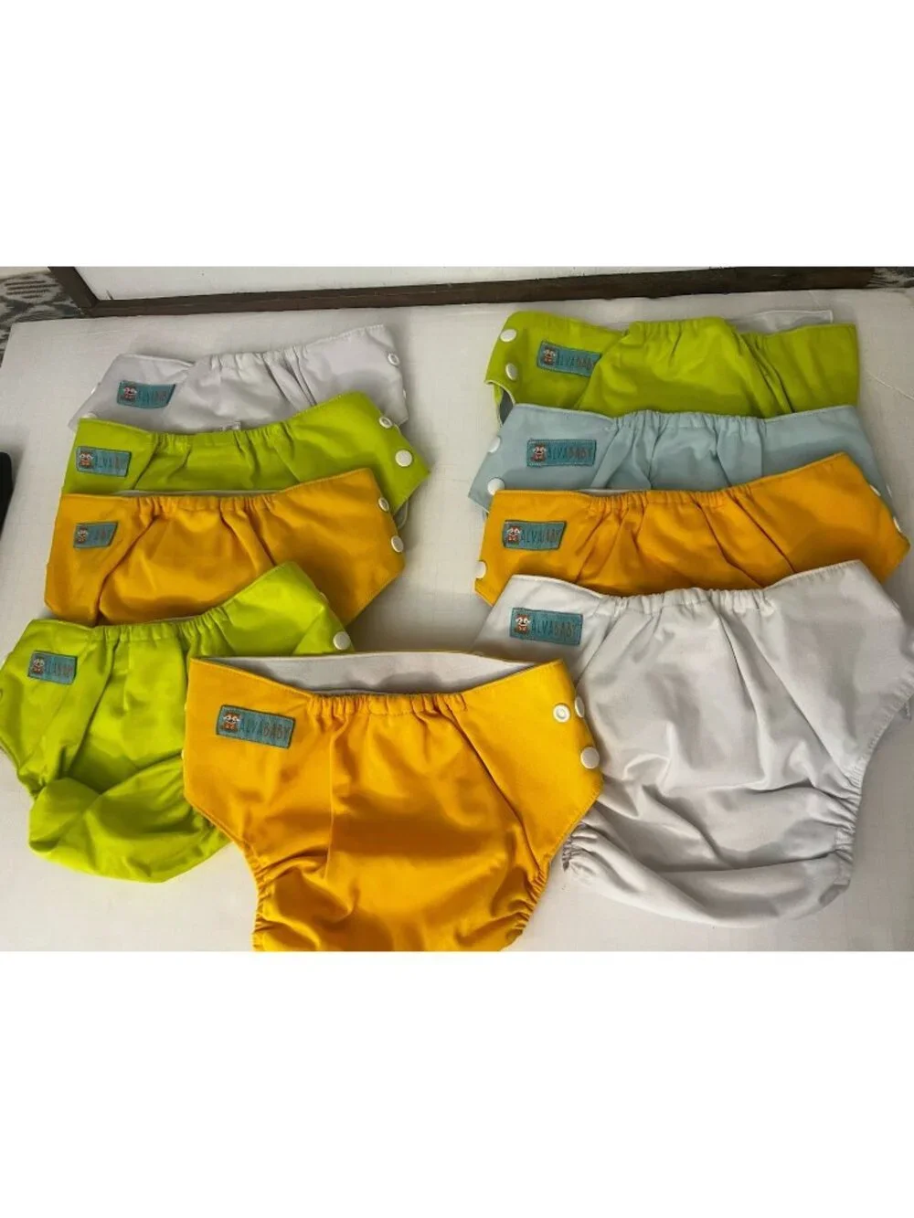 Alva Baby One Size Pocket Cloth Diapers  *9 qty - Pre Owned*